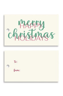  Merry Christmas, Happy Holidays Gift Tags