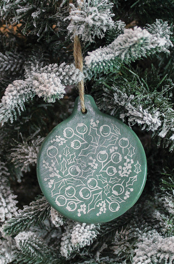Light Green Cranberry Clay Ornament