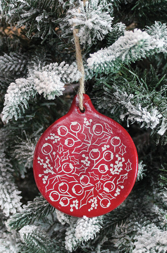 Red Cranberry Clay Ornament