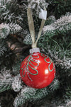 Red Mistletoe Hand-Painted Ornament - Small