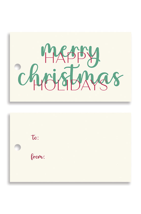 Merry Christmas, Happy Holidays Gift Tags