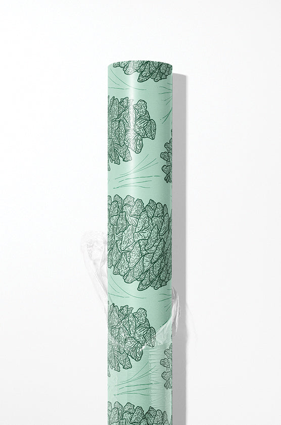 Pines & Cones - Green Wrapping Paper